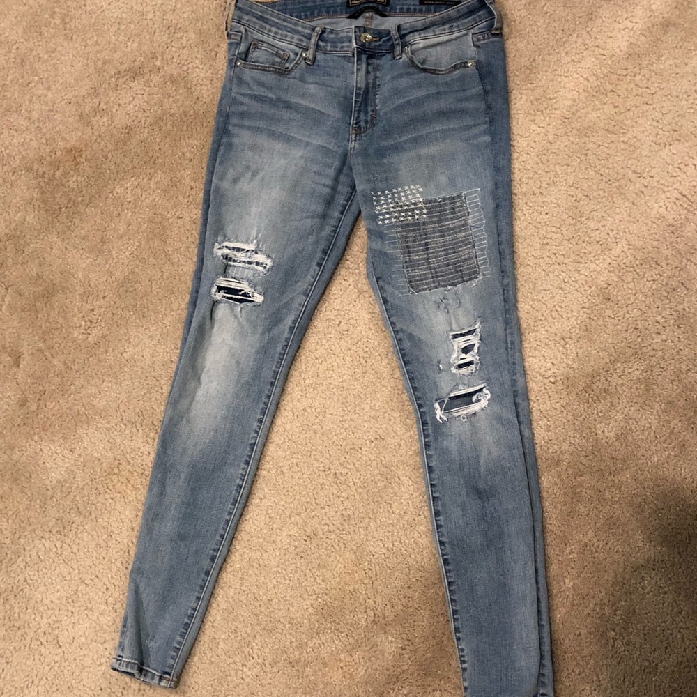 Abercrombie and Fitch Patchwork Skinny Jeans